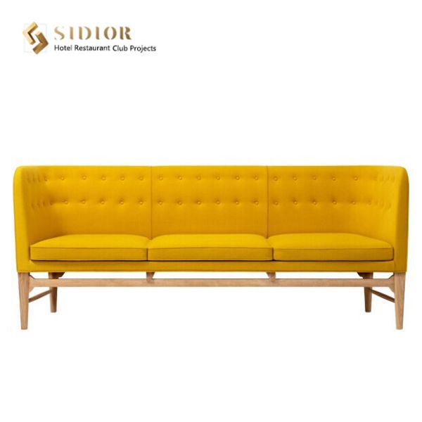 Couch Sofa, Booth Sofa, Hotel Couch, Club Couch, PU Leather Upholstery, High Density Foam, Solid Wooden Base