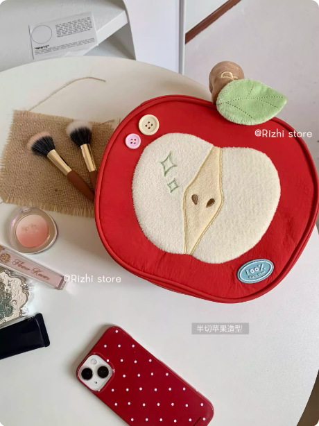 Original · Red Apple Makeup Bag Storage Bag · Large Capacity Handheld Camera Bag