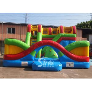 Commercial Use Outdoor Cross Rainbow Inflatable Fun City For Sale Made Of Top