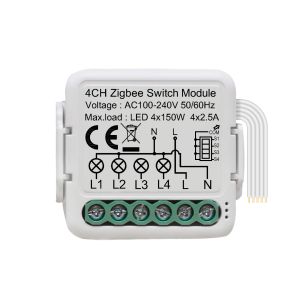 Quality 4-Channel Smart Circuit Breaker Switch App &amp; Voice Controlled 10A Max Current ZigBee IEEE 802.15.4 For Above IOS 8.0 / Android 4.3 for sale