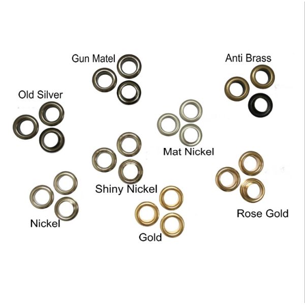 Wholesale Iron/Brass /Aluminum /Satinless steel Round electronic eyelets garment metal eyelets and grommets