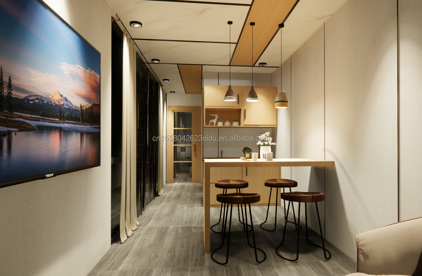 Hotel 20ft Removable Mini Sandwich Panel Steel Prefabricated Flat Pack Prefabricated Small Modular Garden House Kit