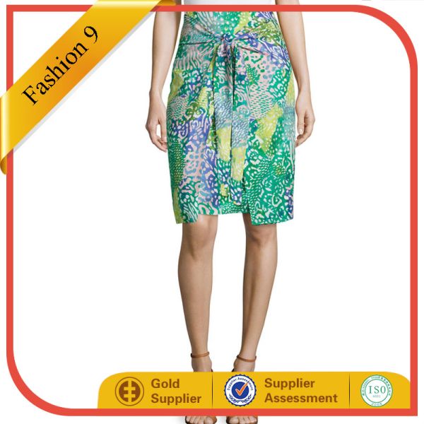 Buy Graphic-Print Tie-Front Pencil Skirt at wholesale prices