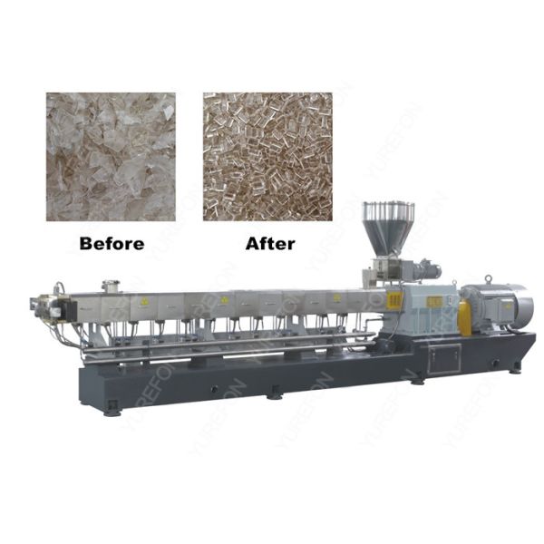 Buy Twin Screw Plastic Recycling Granulator Machine 2.5 - 4 MM With Vacuum Exhaust at wholesale prices