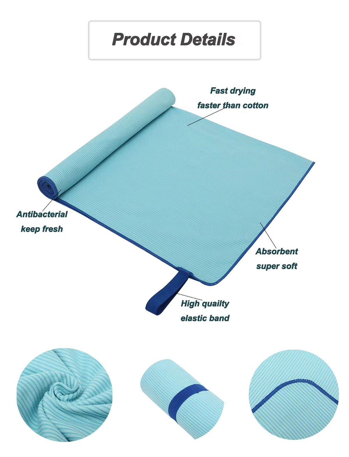 Striped Microfiber Beach Towel Quick-Drying And Sand-Resistant