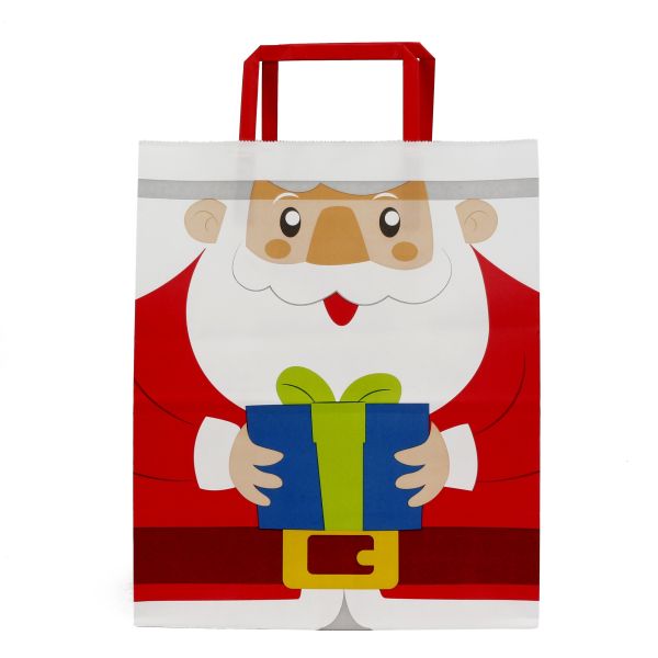 Buy Kraft Paper Bag Flat Handle Biodegradable Coffee Food Take Away Paper Bags at wholesale prices