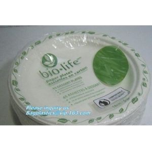 Round 11 inch 4 compartment disposable corn starch plates,3 compartments