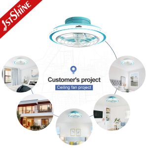 110-220V Home High Airflow Blue Ceiling Fan with OEM 1stshine LED and Blade