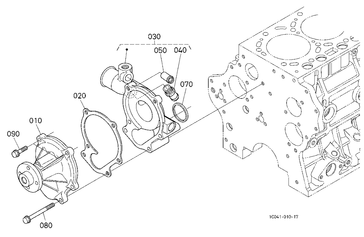 1C010-73035 Water Pump KUBOTA Excavator Spare Parts Fit For M108SDTLDS M8540DN