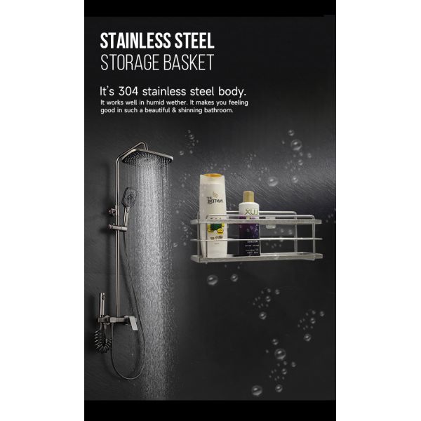 10kg Loading Bathroom Shower Caddies SS201 Wall Bath Accessories Chrome Holder