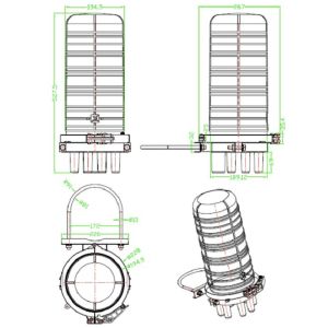 Dome FOSC PP UV 288 Fiber Optic Splice Closure IP68