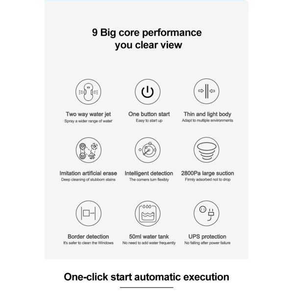 Ultra-Thin Electric Water Spray Robot for Household Bath and Exterior Cleaning US Plug Type