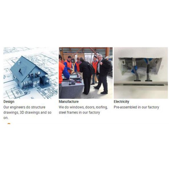 Tiny Ready Made Light Steel Prefab House With Garage For Worker Labor Camp