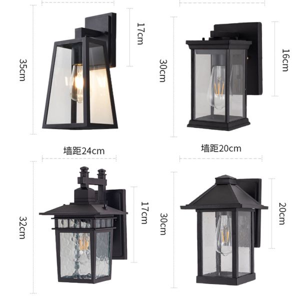 Buy Bright Outdoor Waterproof LED Wall Lights Exterior E27 Bulb 1 17x17x35cm at wholesale prices