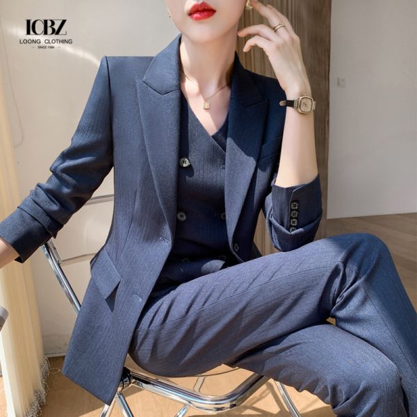 Buy Sexy Women Formal Suit Trousers 3 Pcs Black Office Lady Suit Formal Suppliers Breathable at wholesale prices