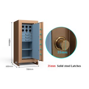 Fingerprint Lock 7 Open ways Jewelry Safe Box Watch Winder Safe 35mm Solid Steel