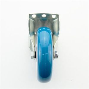 Suspension 4 Polyurethane Casters Blue PU Wheels For Trolley
