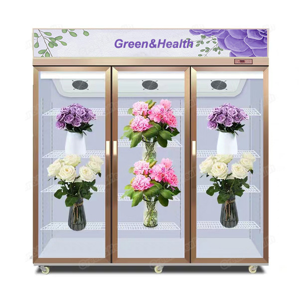 Buy Upright Glass Door R22 Flowers Cooling Display Showcase at wholesale prices