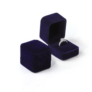 Custom Size Personalised Double Wedding Ring Box Velvet Inner Material
