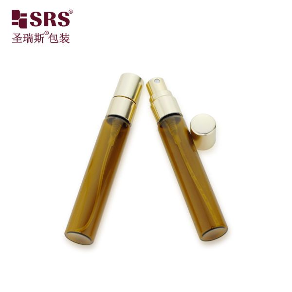 BLPA-8ML 15mm DIA Amber Empty Glass Vial Tube Spray Bottle With Fine Mist Atomizer