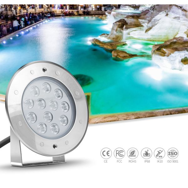 RGB Color Underwater LED Spotlights 9W DC12V SS316L With Ce Rohs Certification