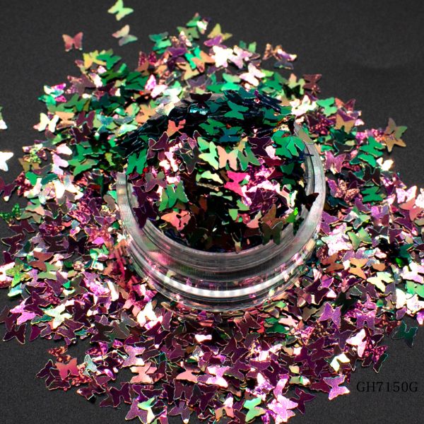 Bulk Chunky Iridescent Loose Glitter Chameleon Powder Peacock Gold Green PET Sequin