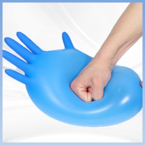 Disposable 9 Inch Blue Nitrile Gloves Acid And Alkali Resistant