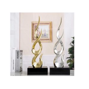 Quality Nano Plating Gold Silver Outdoor Fiberglass Sculpture for Garden Home Decoration for sale