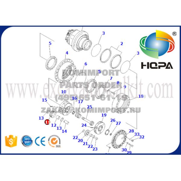 20Y-27-21210 Travel Motor Gear Parts for Excavator Gear Manufacturer Parts 6D95 PC200-6