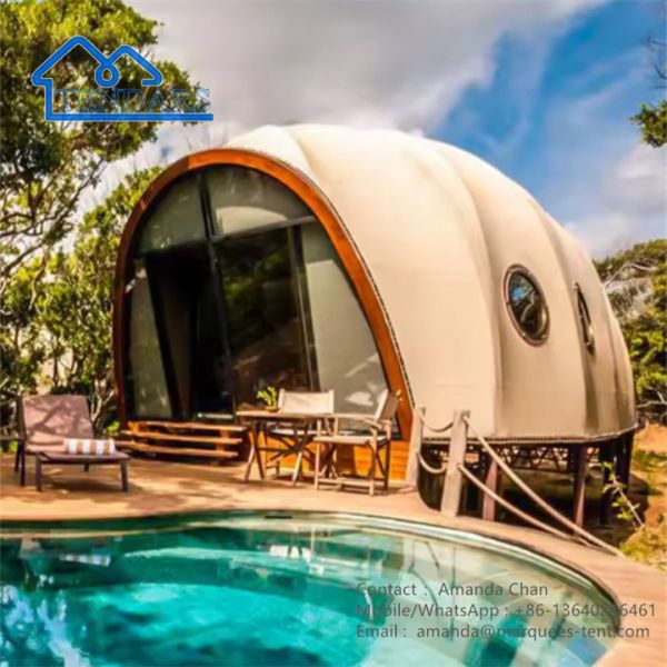 Travel Holiday Camping Tent With Bathroom And Toilet Resort Villa Hotel