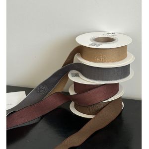 Light Luxury 2.5cm Camellia Flower Printed Ribbon Flower Bouquet Weaving Flower