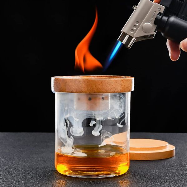 Premium Cocktail Smoker Kit with Wood Smoking Chip Flavors Perfect for Old fashioned Whiskey and Bourbon Lovers for Great Gift