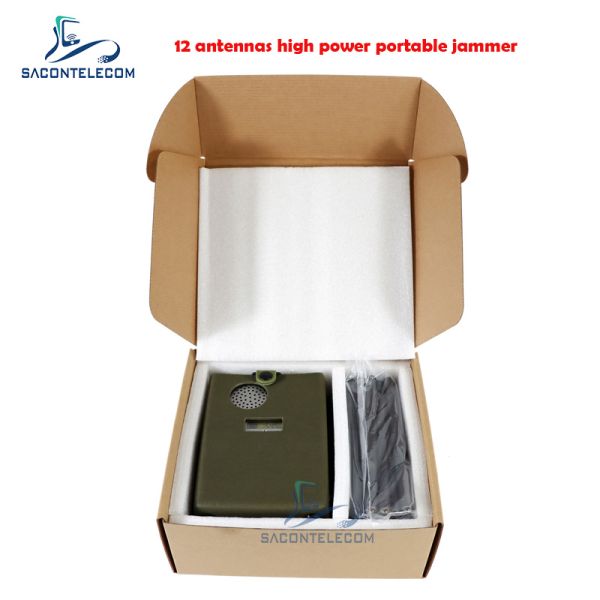 High Power 37w Mobile Phone Signal Jammer 12 Antennas 2G 3G 4G 5G Portable Jammer