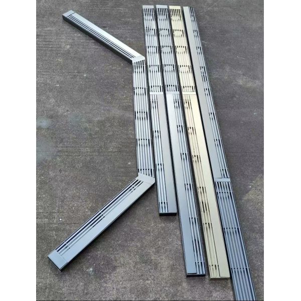 Buy Shower Floor Drain stainless steel linear drain fixed base removable grille cover narrow uniform slits corrosion resistant design at wholesale prices
