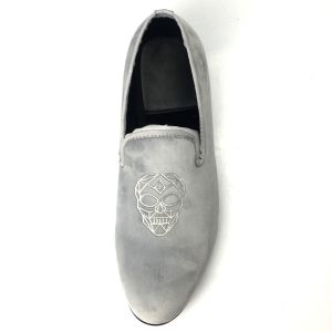 Embroidered Slip On Velvet Loafers , Male High End Mens Loafers