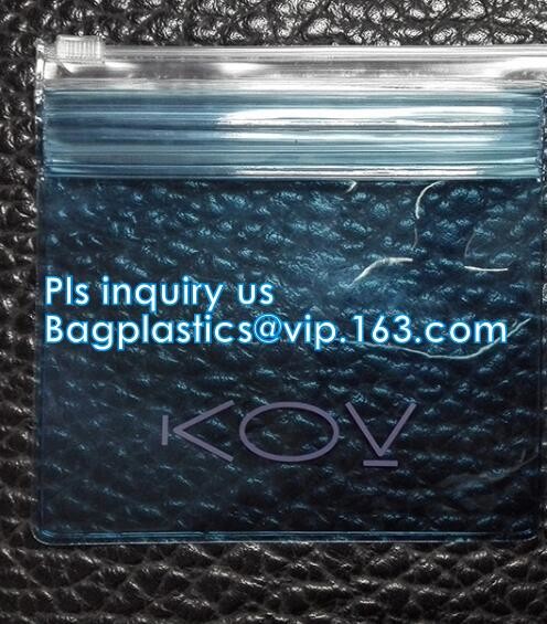 plastic slider zipper bags for clothing packaging, Poly Plastic Flat Garment Zipper Packaging Slider Bag, transparent ca