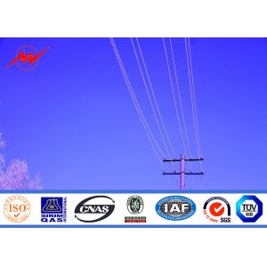 Q345 40ft 3mm Thickness Steel Utility Pole Hardware With 2m Cross Arm