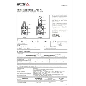 Atos Flow Control Valves Types QV-06 Two Way ISO 4401 For Hydraulic Systems