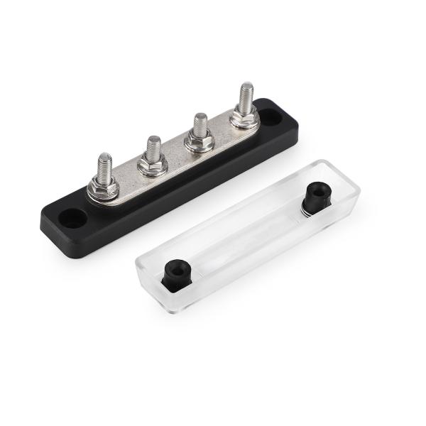 4 Way 100A Black Bus Bar Power Distribution Block for RV Marine Solar Applicatio