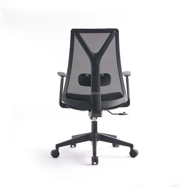 Metal Type Stainless Steel Office Computer Chair with Lumbar Support and Revolving Design
