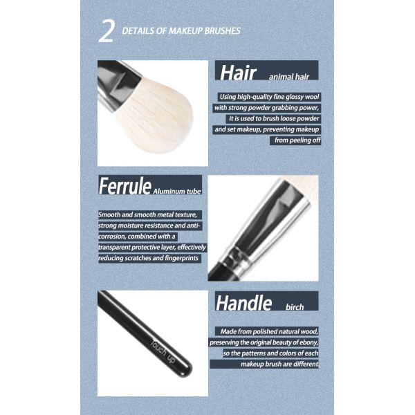 224A15410 Black Soft Goat And Sable Hair Makeup Brush Set Cosmetic Brush Set Customized