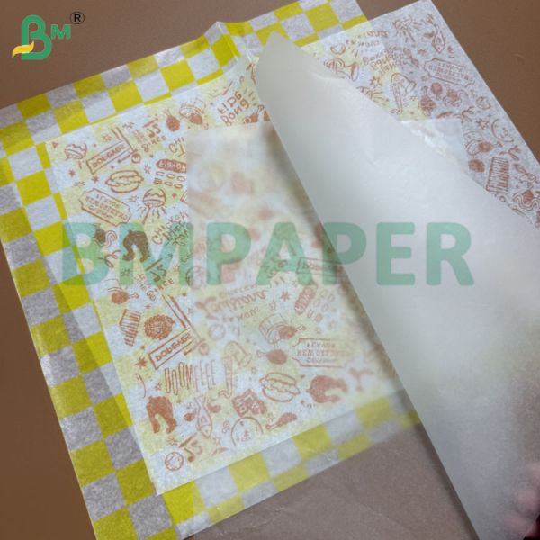 30g 33g Single Sided Food Grade Wax Coated White Wrapping Paper For Hamburger Wrappers