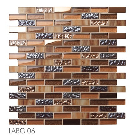 Buy fireplace backsplash tile crystal glass mosaic tile LABG06 at wholesale prices