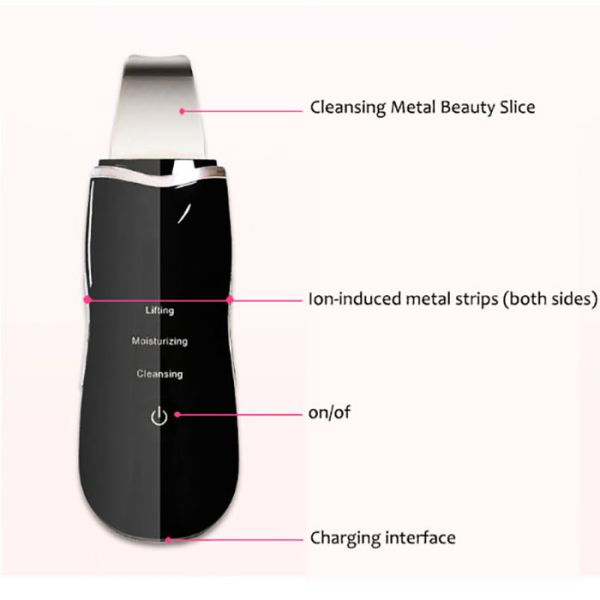 Buy Ultrasonic Face Scraper Face Skin Sonophoresis Electric Face Cleanser at wholesale prices