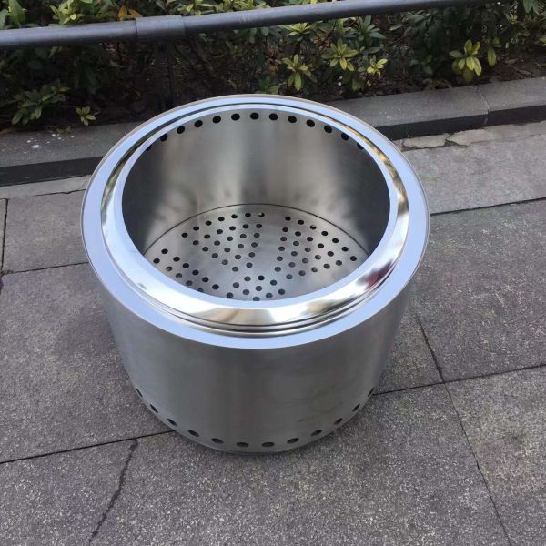 19.5 Inch Smokeless Outdoor Fire Pit Camping Stainless Steel Portable Bonfire