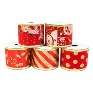 factory wholesales red ribbon award ribbon wired christmas ribbon