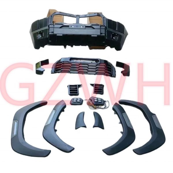 Buy Toyota Hilux 2021 Plastic Front Rear Bumper Grille Full Sets Body Kit Black/Custom Color at wholesale prices