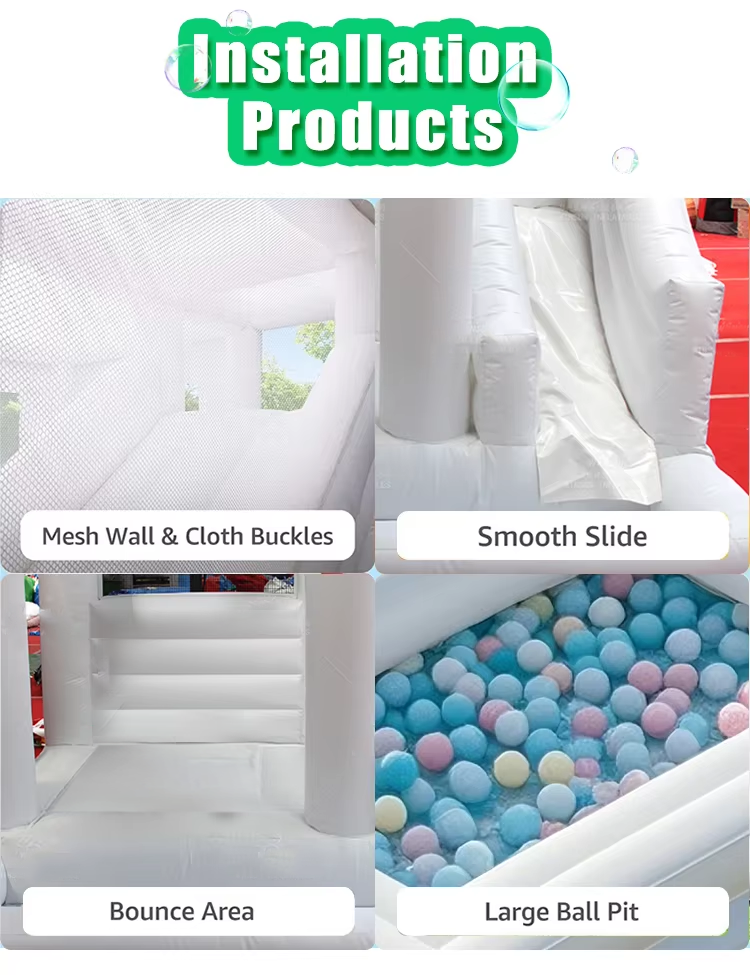 Luxury Inflatable Bounce Castle Jumping Trampoline Large White Inflatable Bounce House for Wedding Party