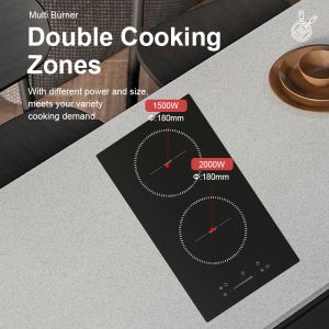 Waterproof Two Burner Induction Stove Top Cooktop 5500W Touch Control