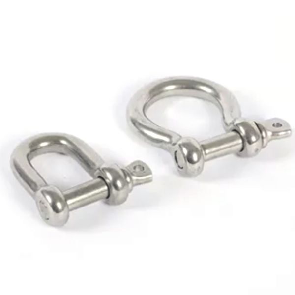 Precision Casting Technology Black and Silver Polished Stainless Steel 304/316 D Shackle Bow Shackle for Fastening